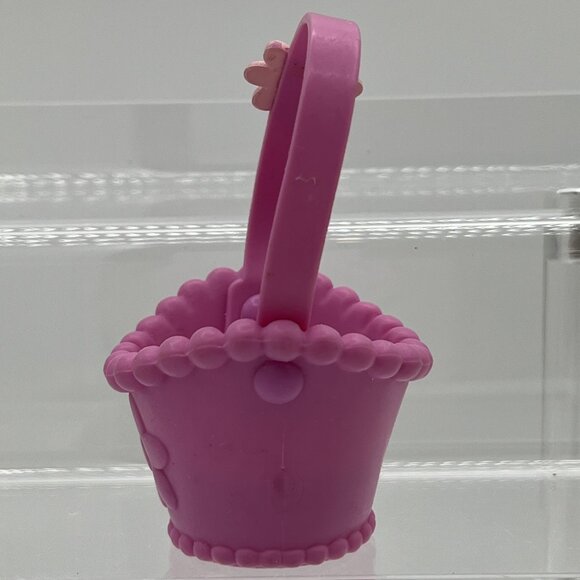 Littlest Pet Shop Gray Bunny Rabbit & Baby Chick Pink Spring Basket 2004 Easter - Picture 12 of 13